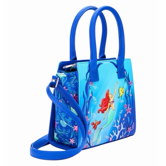 NEW Loungefly The Little Mermaid Trio Sea Princess Ariel Mini Satchel Crossbody - Picture 2 of 4